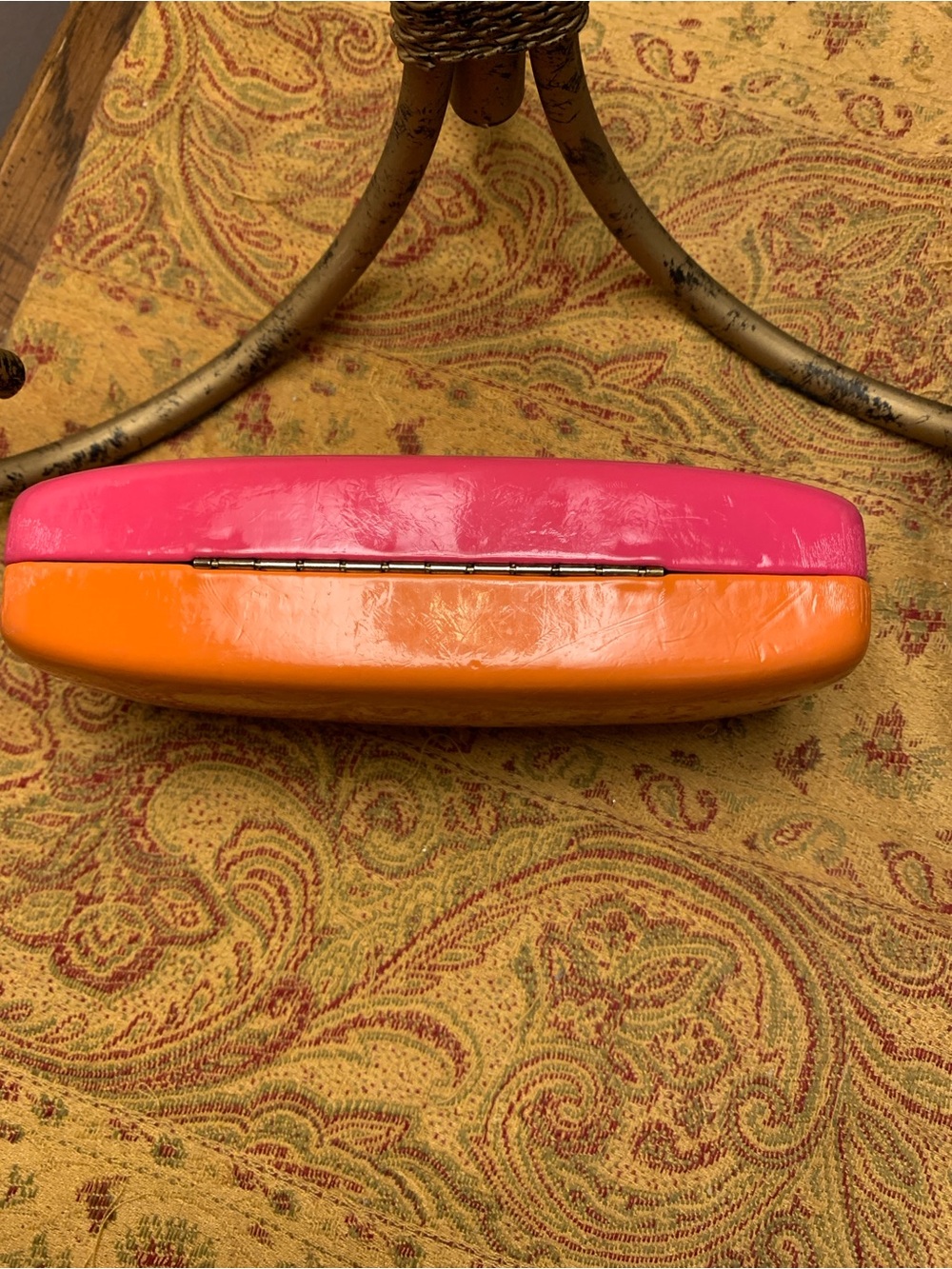 kate spade Pink and Orange Hard Sunglasses Case with Gold Logo - Picture 6 of 9